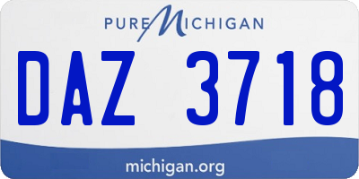 MI license plate DAZ3718