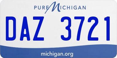 MI license plate DAZ3721