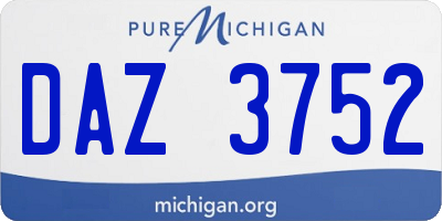 MI license plate DAZ3752