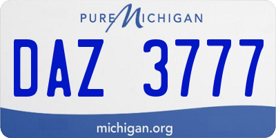 MI license plate DAZ3777