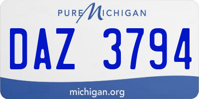 MI license plate DAZ3794
