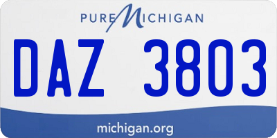 MI license plate DAZ3803