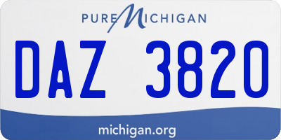 MI license plate DAZ3820