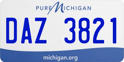 MI license plate DAZ3821