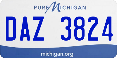 MI license plate DAZ3824