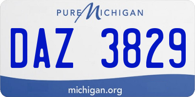 MI license plate DAZ3829