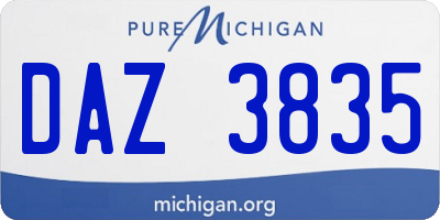 MI license plate DAZ3835