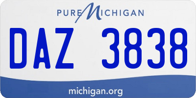 MI license plate DAZ3838