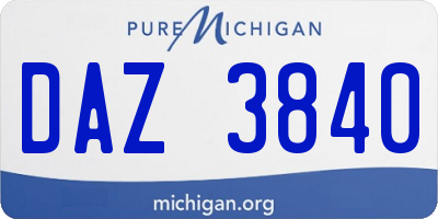 MI license plate DAZ3840