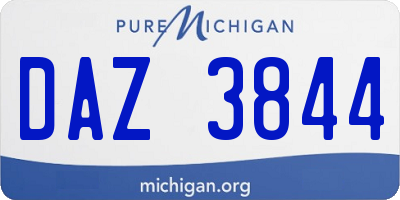 MI license plate DAZ3844