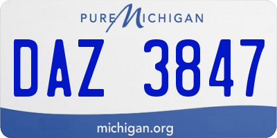 MI license plate DAZ3847