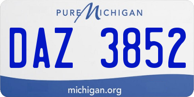 MI license plate DAZ3852