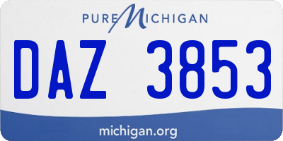 MI license plate DAZ3853