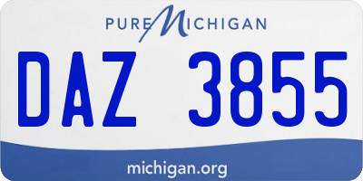 MI license plate DAZ3855