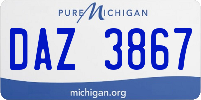 MI license plate DAZ3867