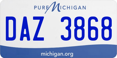 MI license plate DAZ3868