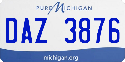 MI license plate DAZ3876