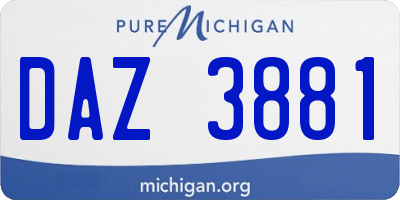 MI license plate DAZ3881
