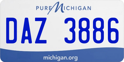MI license plate DAZ3886