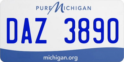 MI license plate DAZ3890