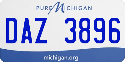 MI license plate DAZ3896