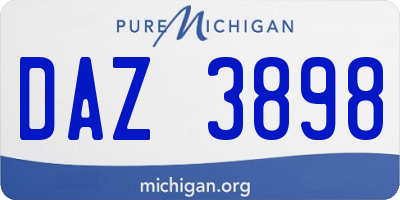 MI license plate DAZ3898