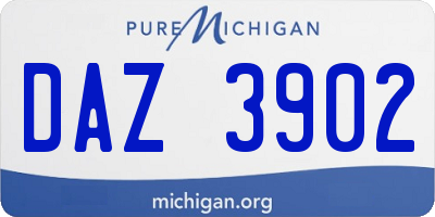 MI license plate DAZ3902