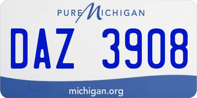 MI license plate DAZ3908