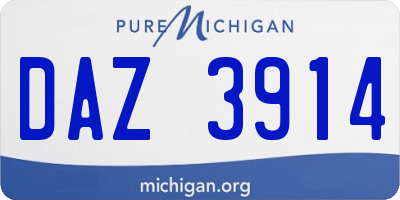 MI license plate DAZ3914