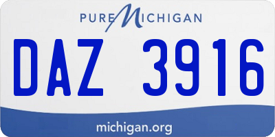 MI license plate DAZ3916