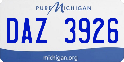MI license plate DAZ3926