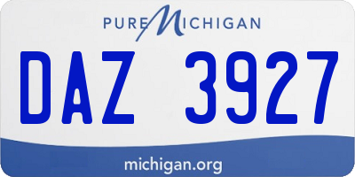 MI license plate DAZ3927