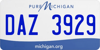 MI license plate DAZ3929