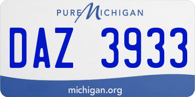 MI license plate DAZ3933