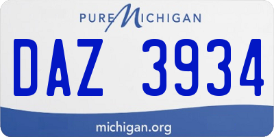 MI license plate DAZ3934