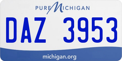 MI license plate DAZ3953