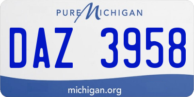 MI license plate DAZ3958