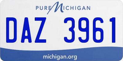MI license plate DAZ3961