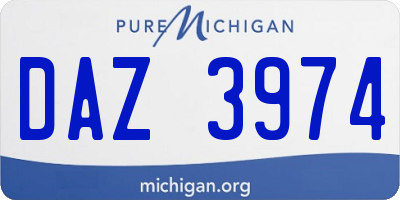 MI license plate DAZ3974