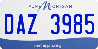 MI license plate DAZ3985