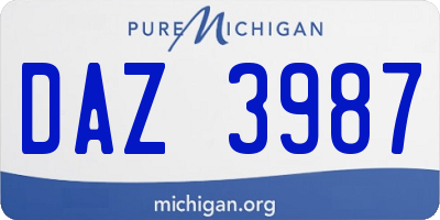 MI license plate DAZ3987