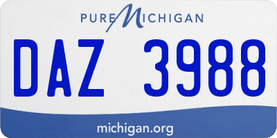 MI license plate DAZ3988