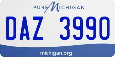 MI license plate DAZ3990