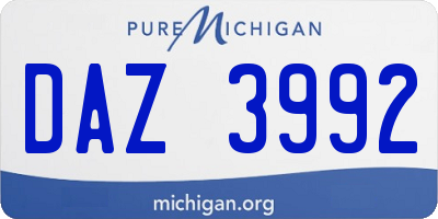 MI license plate DAZ3992