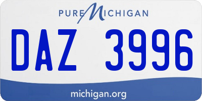 MI license plate DAZ3996