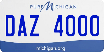 MI license plate DAZ4000