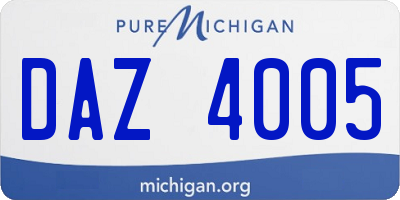 MI license plate DAZ4005