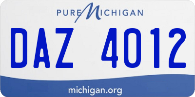 MI license plate DAZ4012
