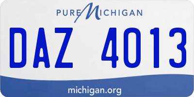 MI license plate DAZ4013