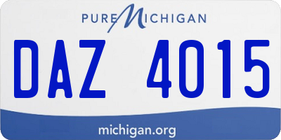 MI license plate DAZ4015
